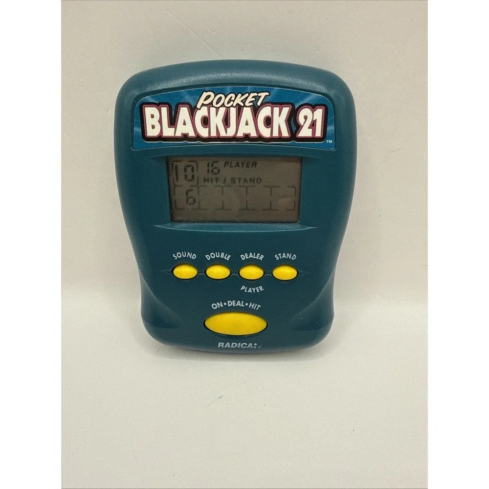 Vintage 1997 Radica Pocket BlackJack 21‎ Electronic Hand Held Tested & Works